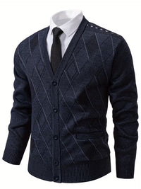 Nash | Argyle Cardigan Sweater Vest Navy Button Up