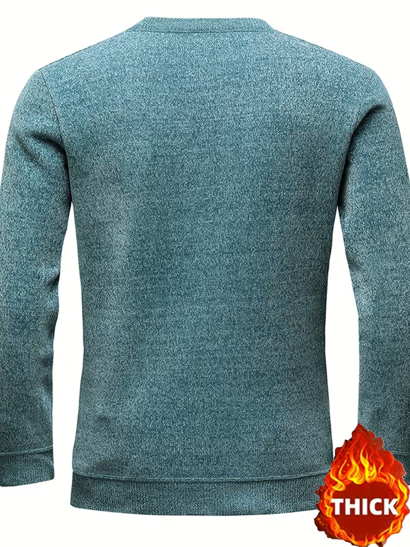 Cruz | Crew Neck Sweater Light Blue Striped Detail