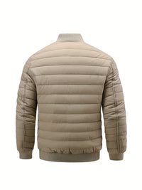 Bram | Quilted Puffer Jacket Cream Ribbed Collar
