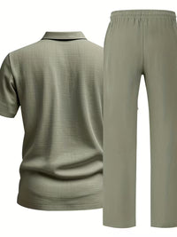 Tate | Casual Linen Set Sage Green Drawstring