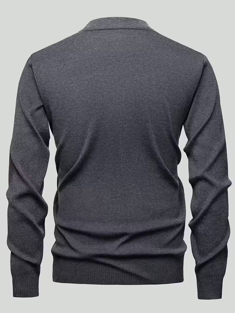 Pierce | Argyle V Neck Sweater Gray Charcoal