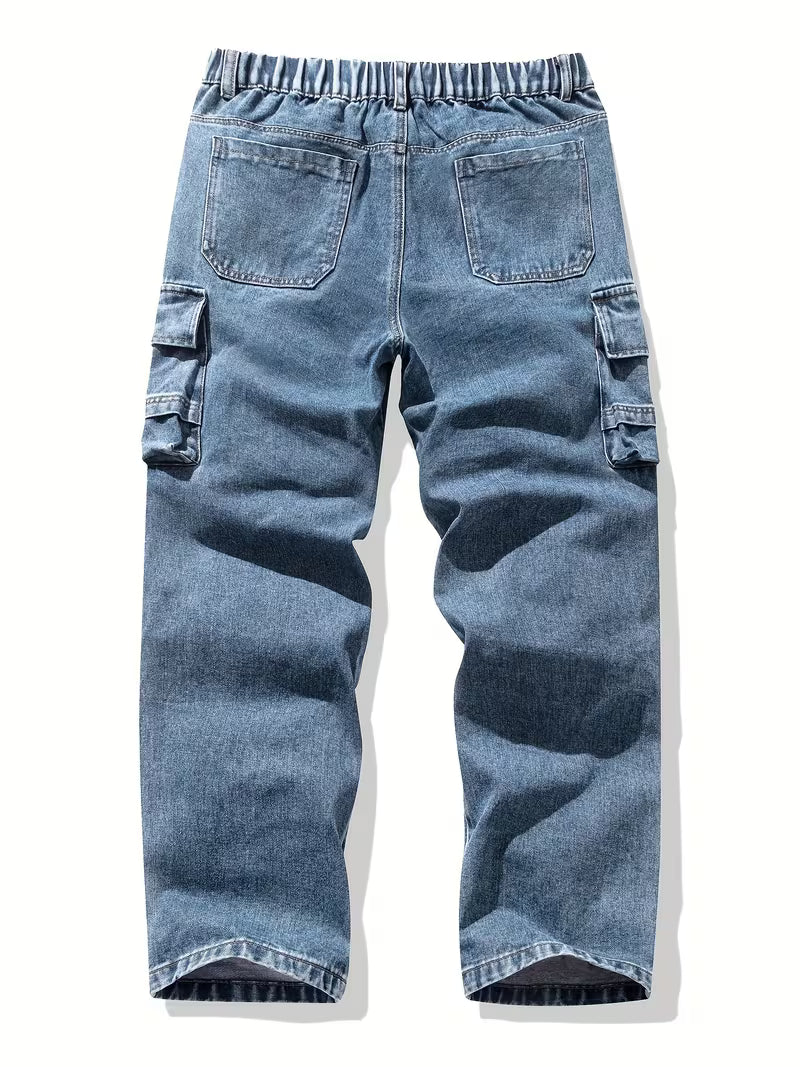 Callum | Cargo Jeans Light Blue Multiple Pockets