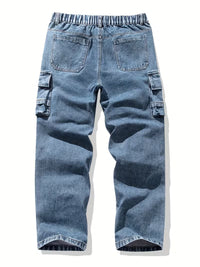 Callum | Cargo Jeans Light Blue Multiple Pockets