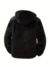 Blake | Fleece Hooded Jacket Black Zip Up Warm