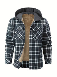 Rory | Plaid Sherpa Lined Hooded Jacket Burgundy Fleece