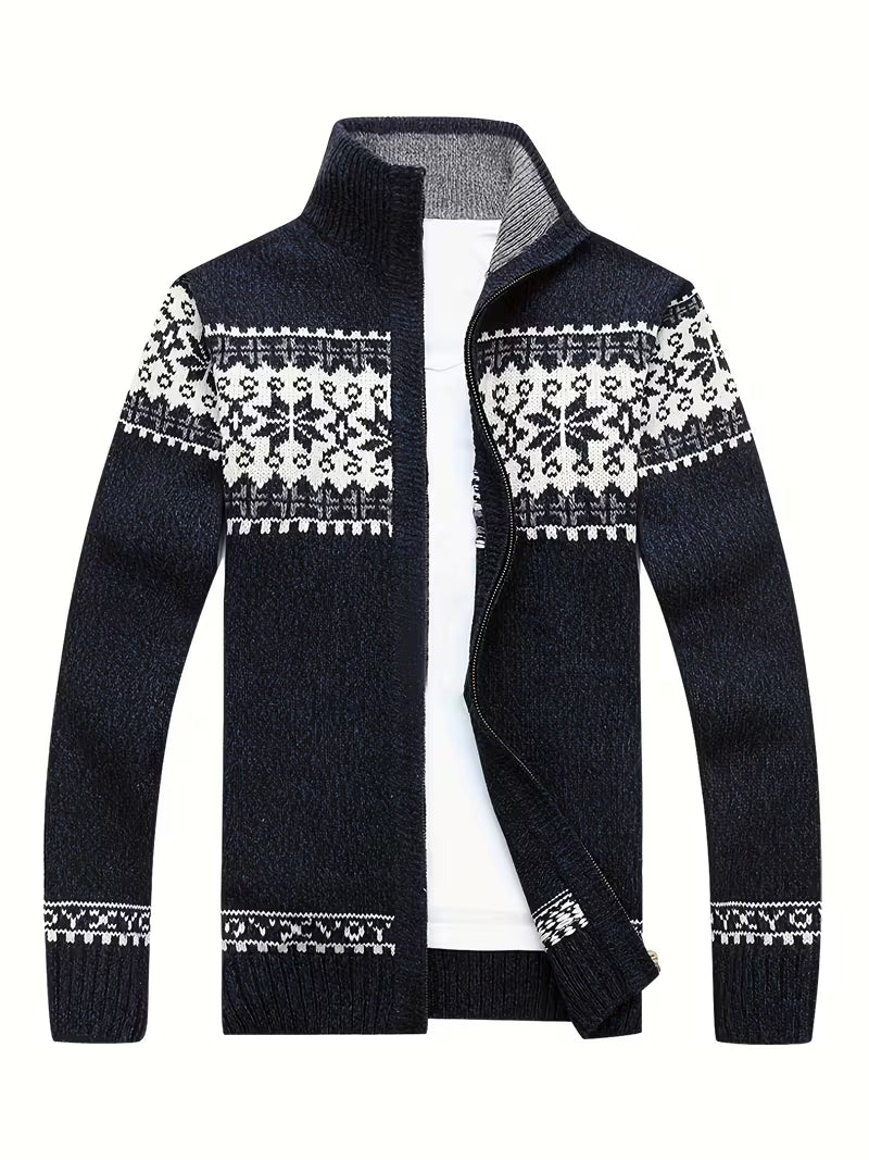 Voss | Icelandic Knit Cardigan Vest Dark Green White Fair Isle