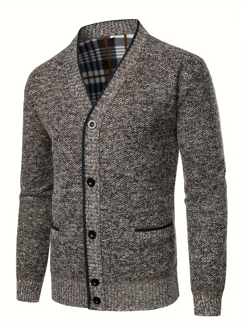 Jude | Casual Cable Knit Cardigan Gray Button Front