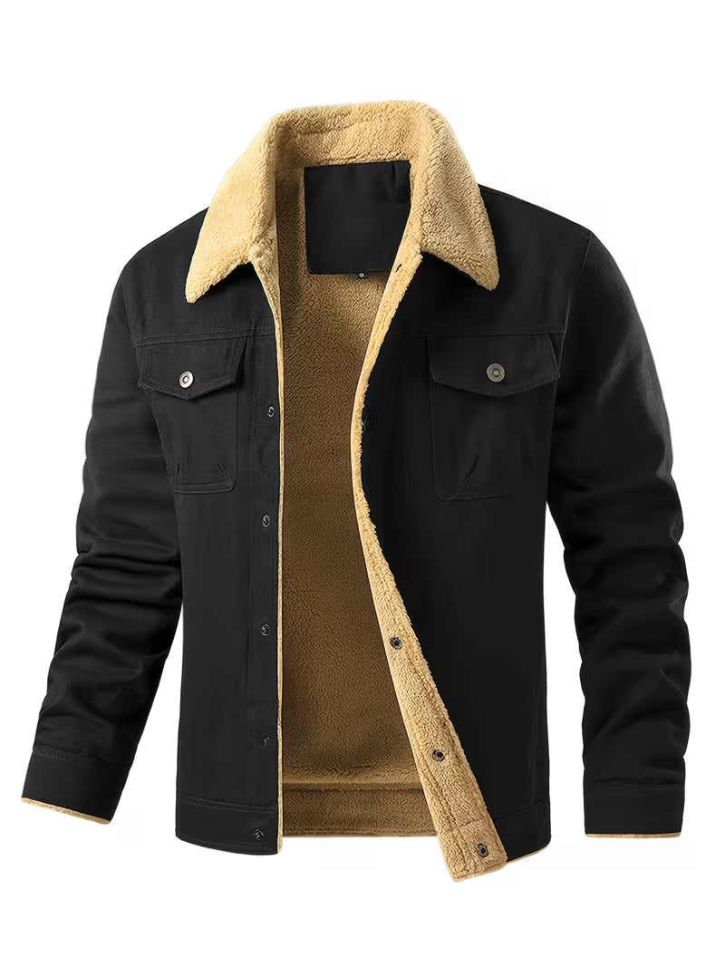 Blake | Sherpa Lined Denim Jacket Navy Trucker