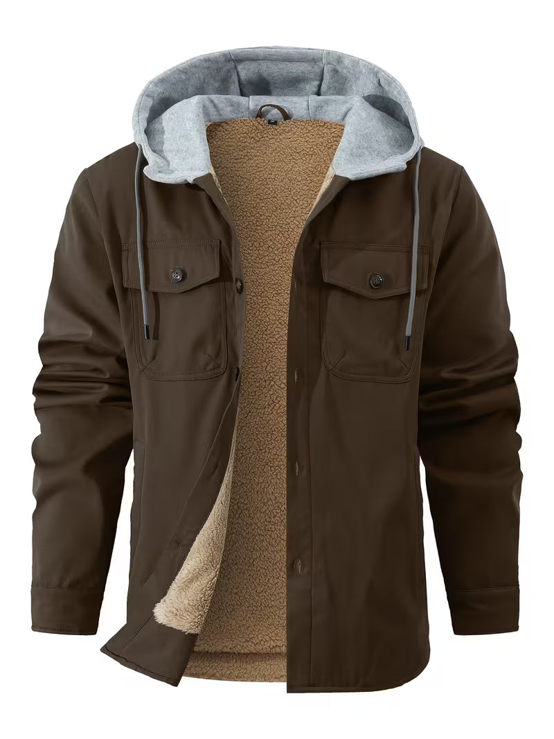 Cliff | Utility Jacket Sherpa Lined Black Cargo Pockets