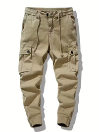 Caleb | Mens Cargo Pants Gray Tapered Jogger Cuff