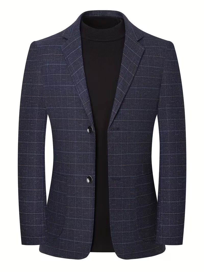 Ford | Check Pattern Blazer Navy Blue