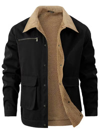 Cliff | Utility Cargo Jacket Olive Sherpa Lined