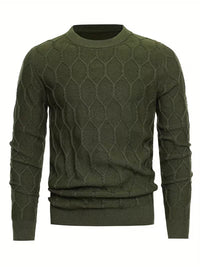 Tate | Cable Knit Sweater Navy Crew Neck