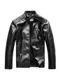 Blake | Moto Leather Jacket Cream Quilted Sleeves