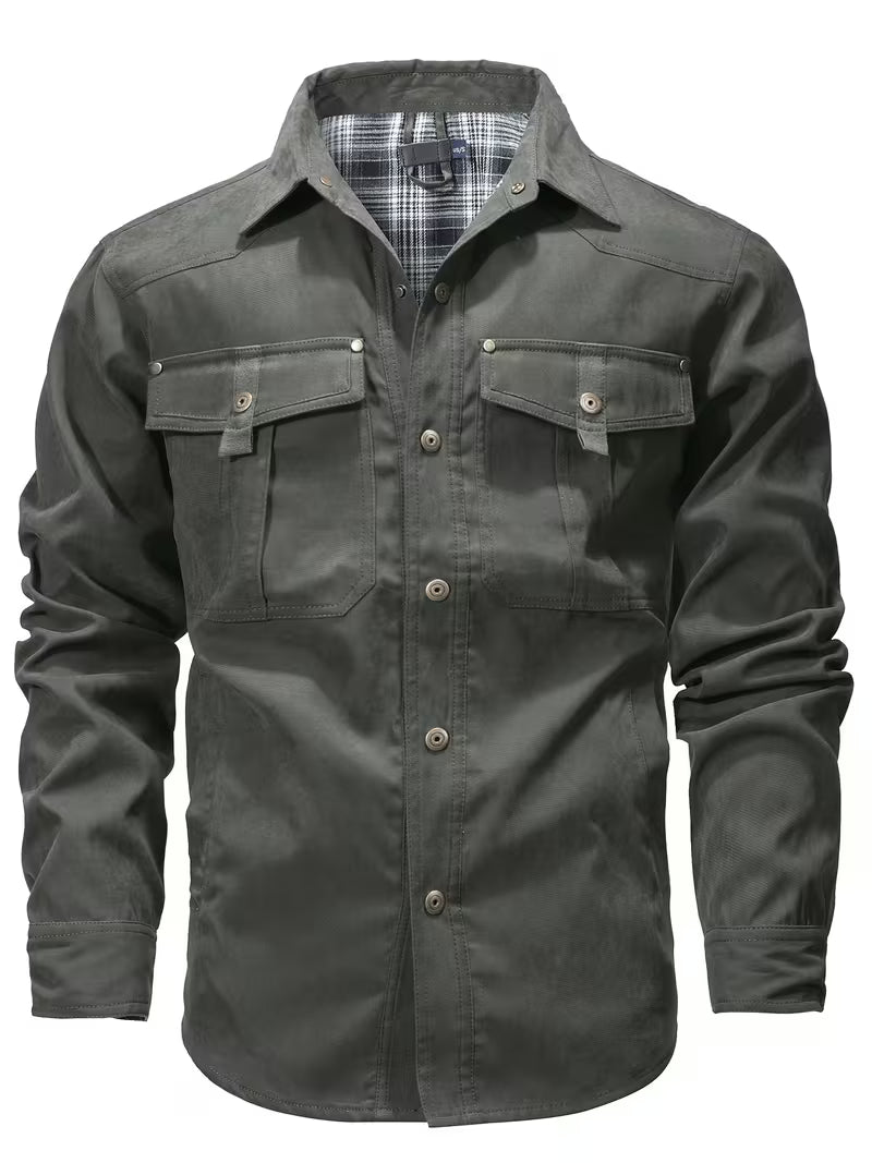 Cliff | Utility Jacket Olive Green Cargo Pockets