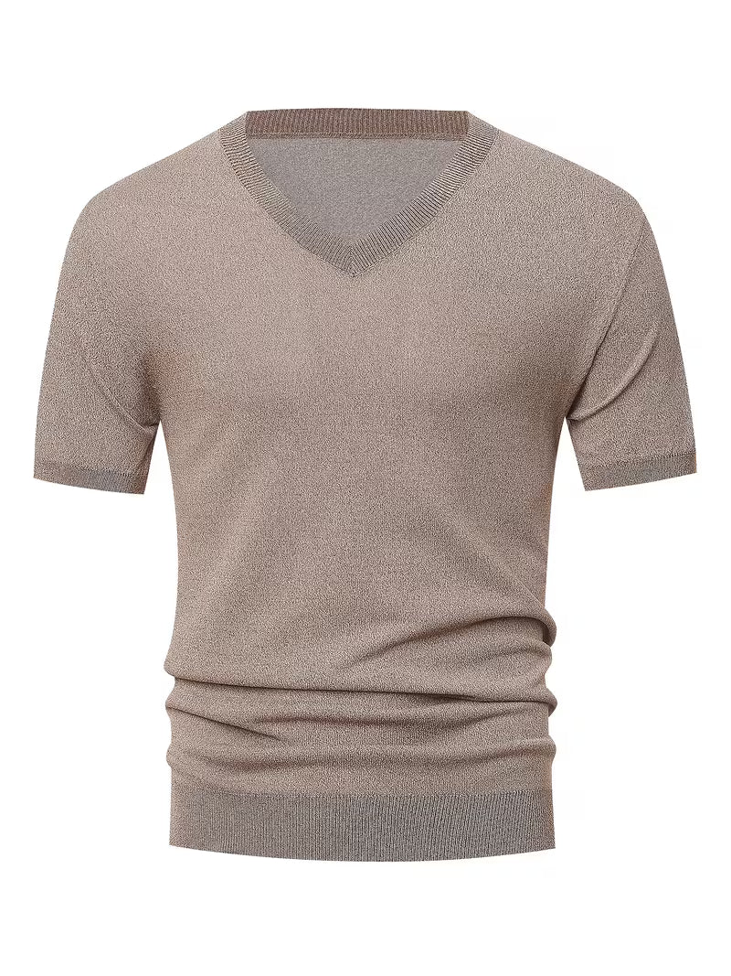 Cruz | V Neck Mens T Shirt White Short Sleeve