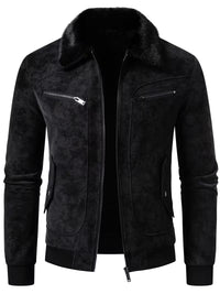 Leo | Suede Leather Jacket Chocolate Brown Fur Collar