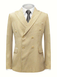 Max | Houndstooth Double Breasted Blazer Blue White