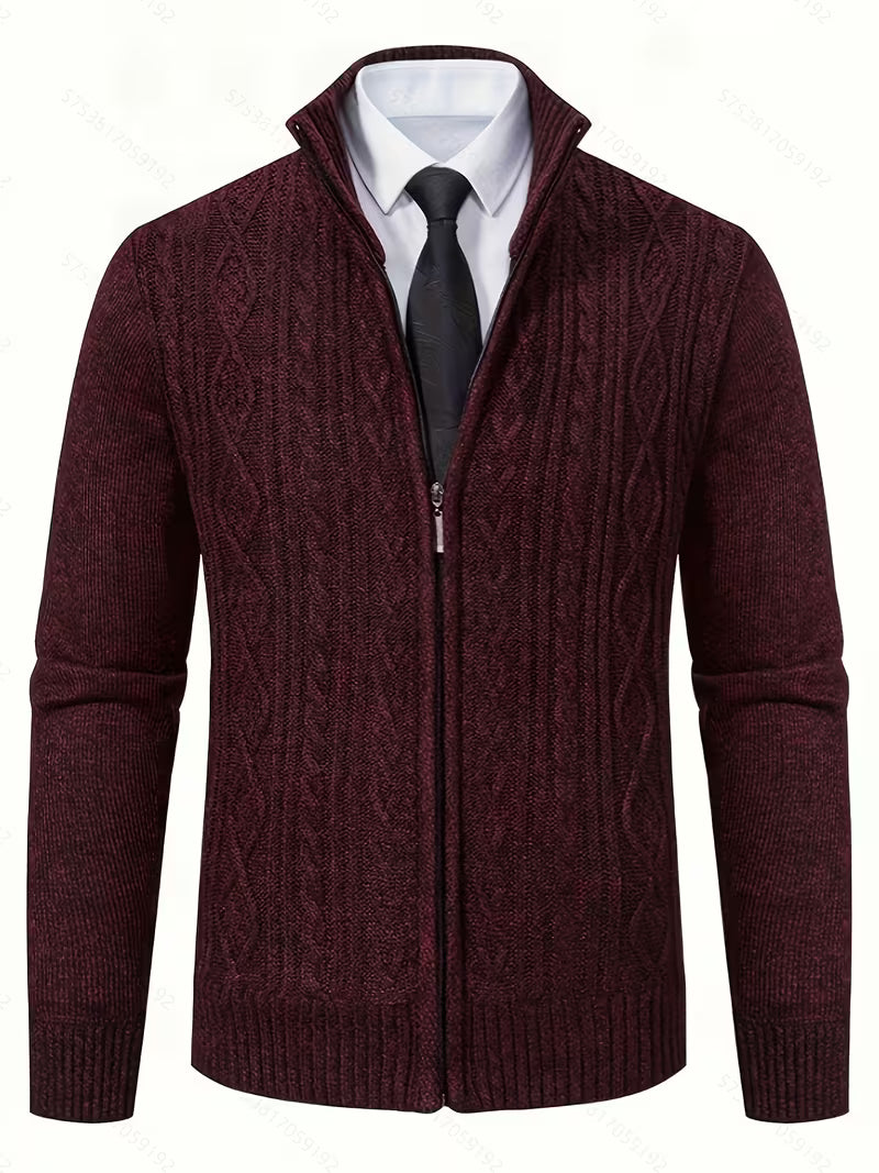 Arlo | Cable Knit Sweater Vest Charcoal Zip Up