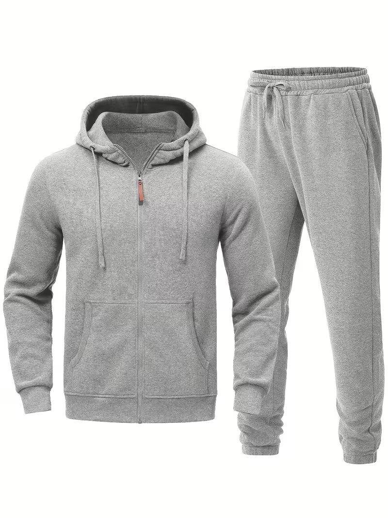 Tate | Casual Zip Up Hoodie Sweatsuit Gray