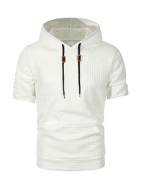 Leon | Casual Quilted Hoodie Gray Short Sleeve Orange Drawstrings