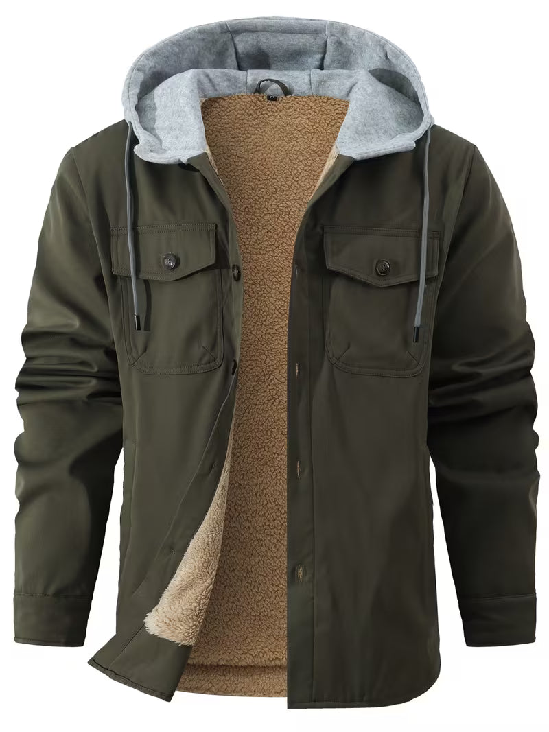 Cliff | Utility Jacket Sherpa Lined Black Cargo Pockets