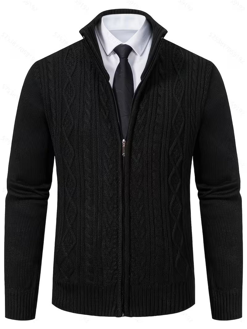 Arlo | Cable Knit Sweater Vest Charcoal Zip Up