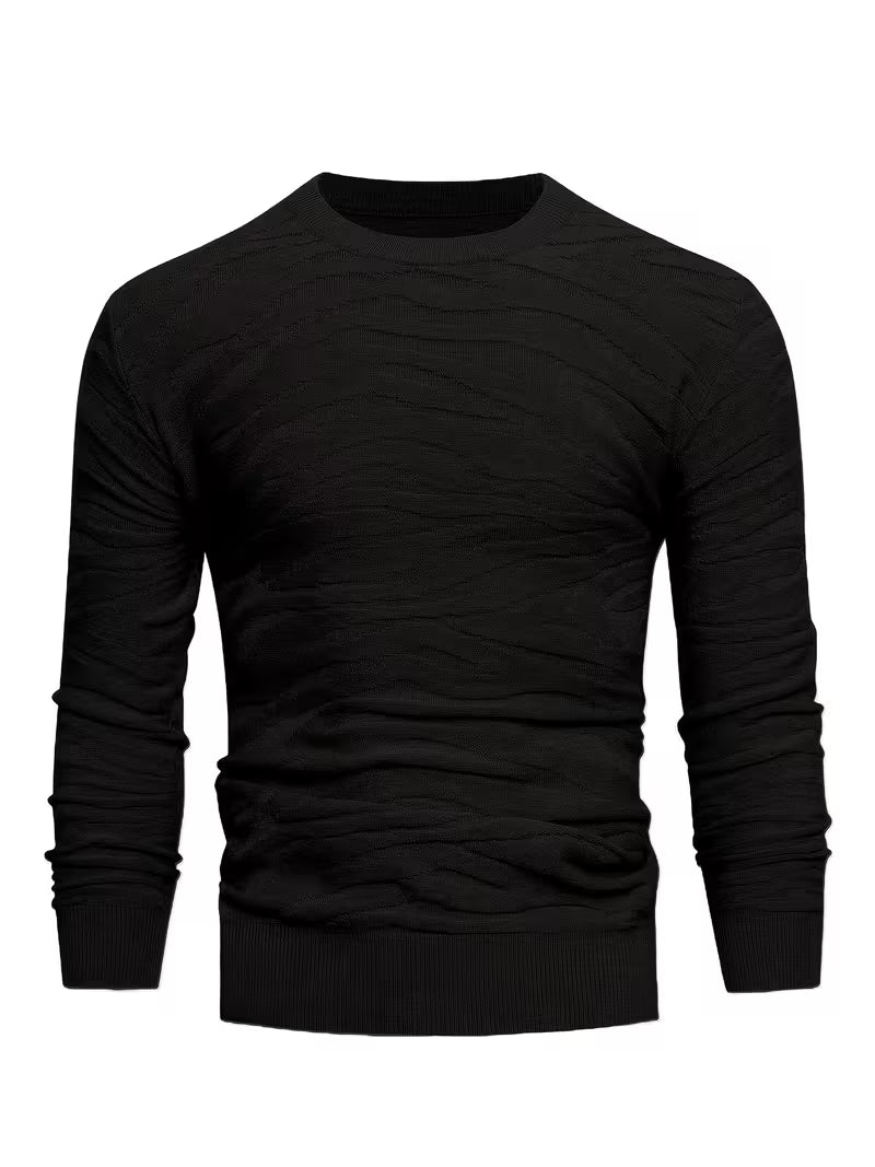 Finn | Casual Crew Neck Sweater Gray Jacquard