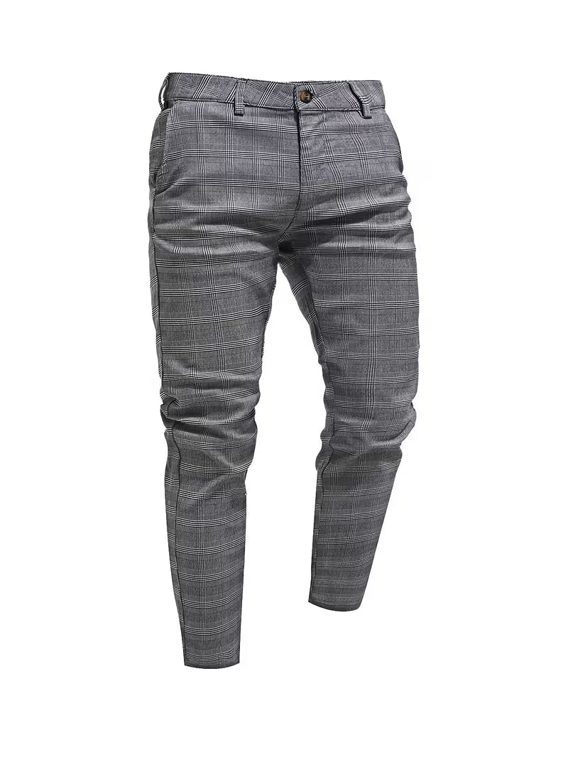 Blake | Tailored Plaid Dress Pants Gray Check