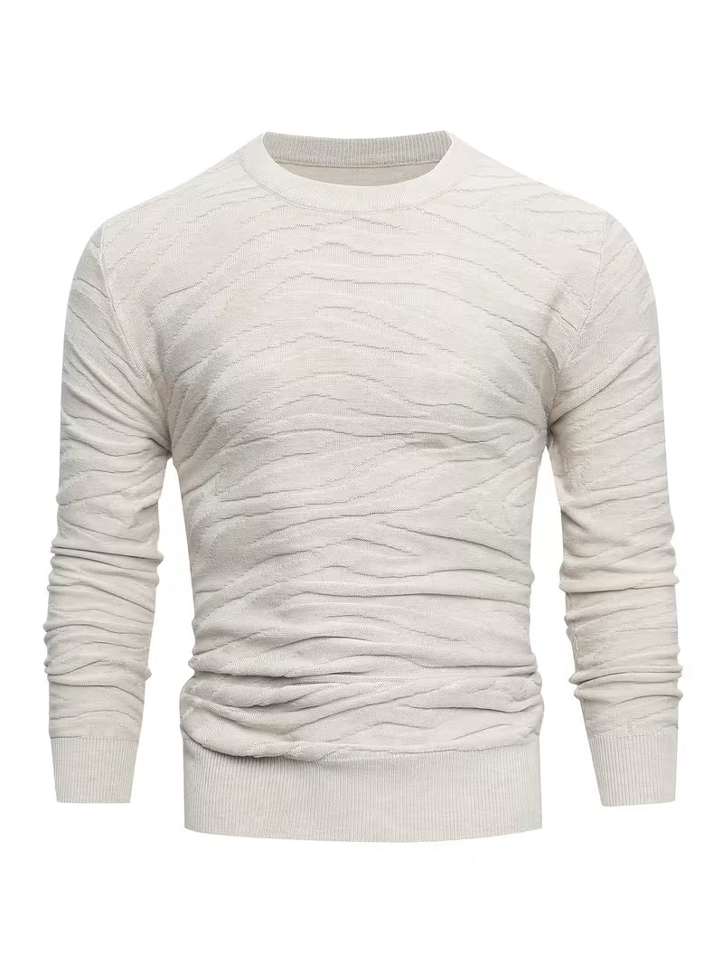 Finn | Casual Crew Neck Sweater Gray Jacquard