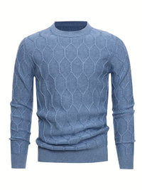 Tate | Cable Knit Sweater Navy Crew Neck