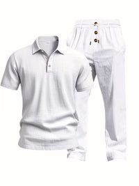 Tate | Casual Linen Set Sage Green Drawstring
