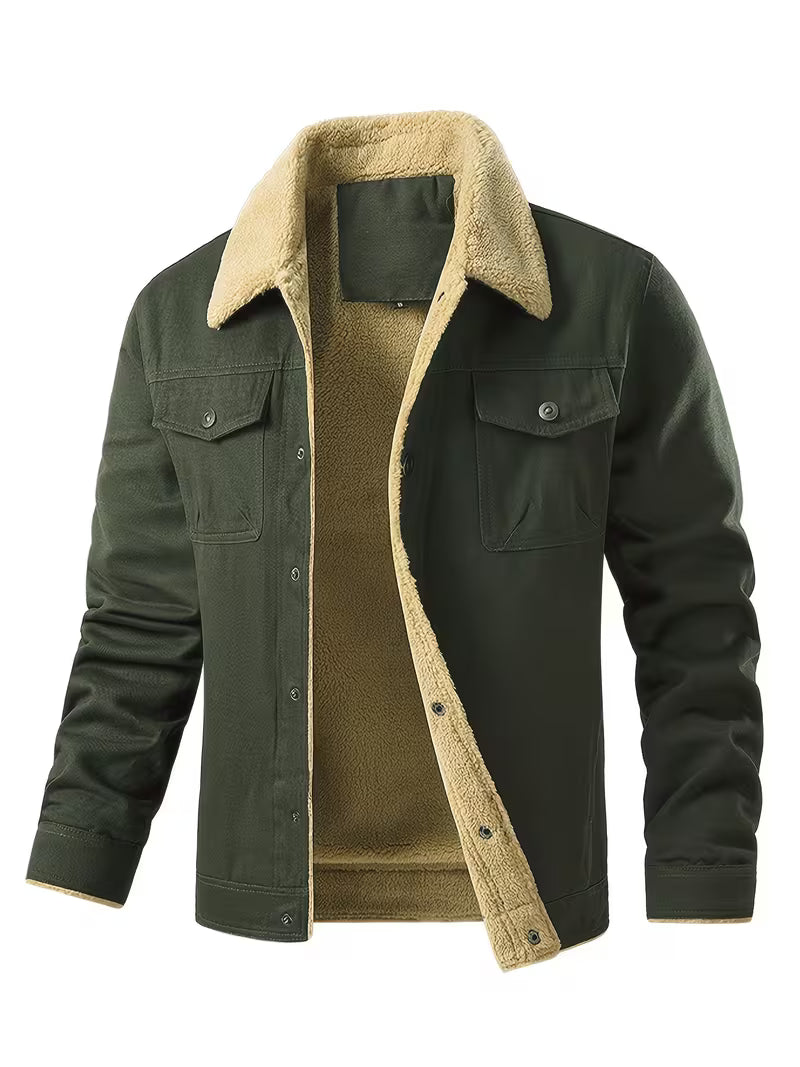 Blake | Sherpa Lined Denim Jacket Navy Trucker