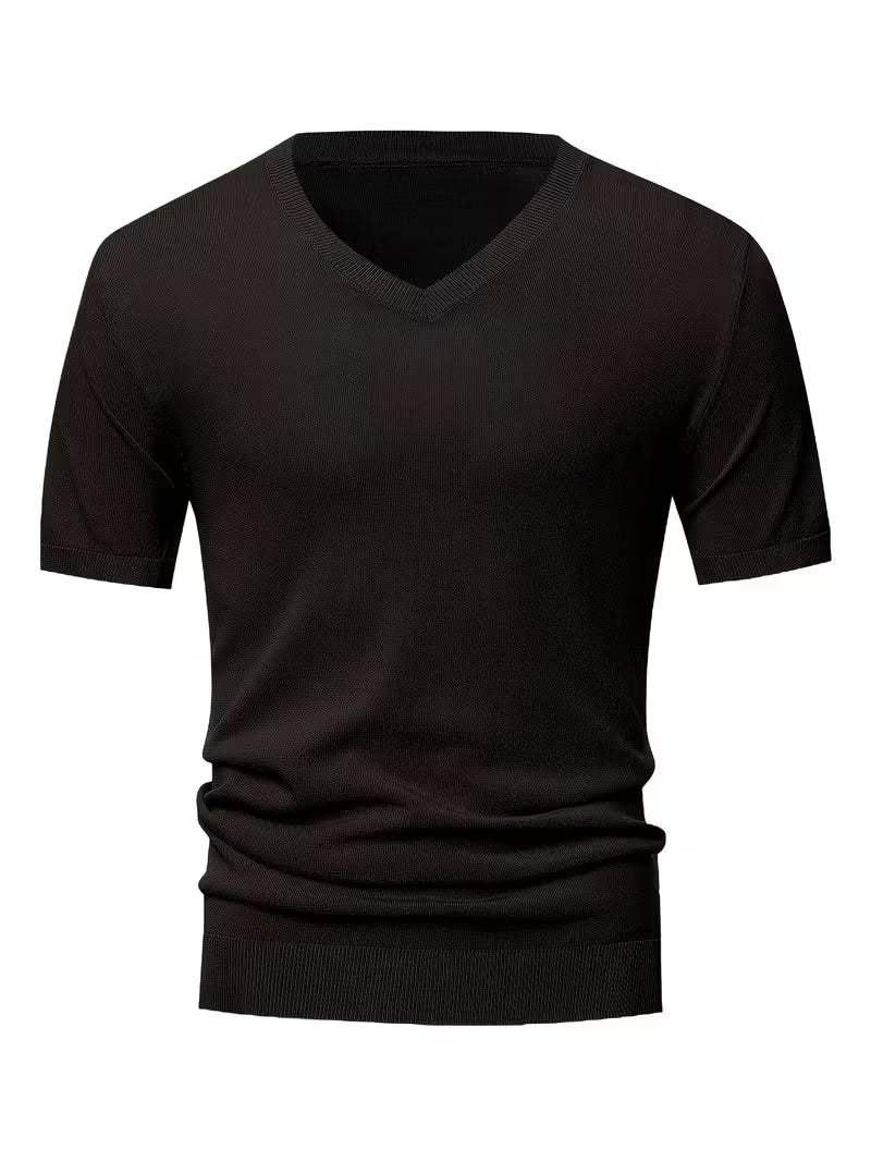 Cruz | V Neck Mens T Shirt White Short Sleeve