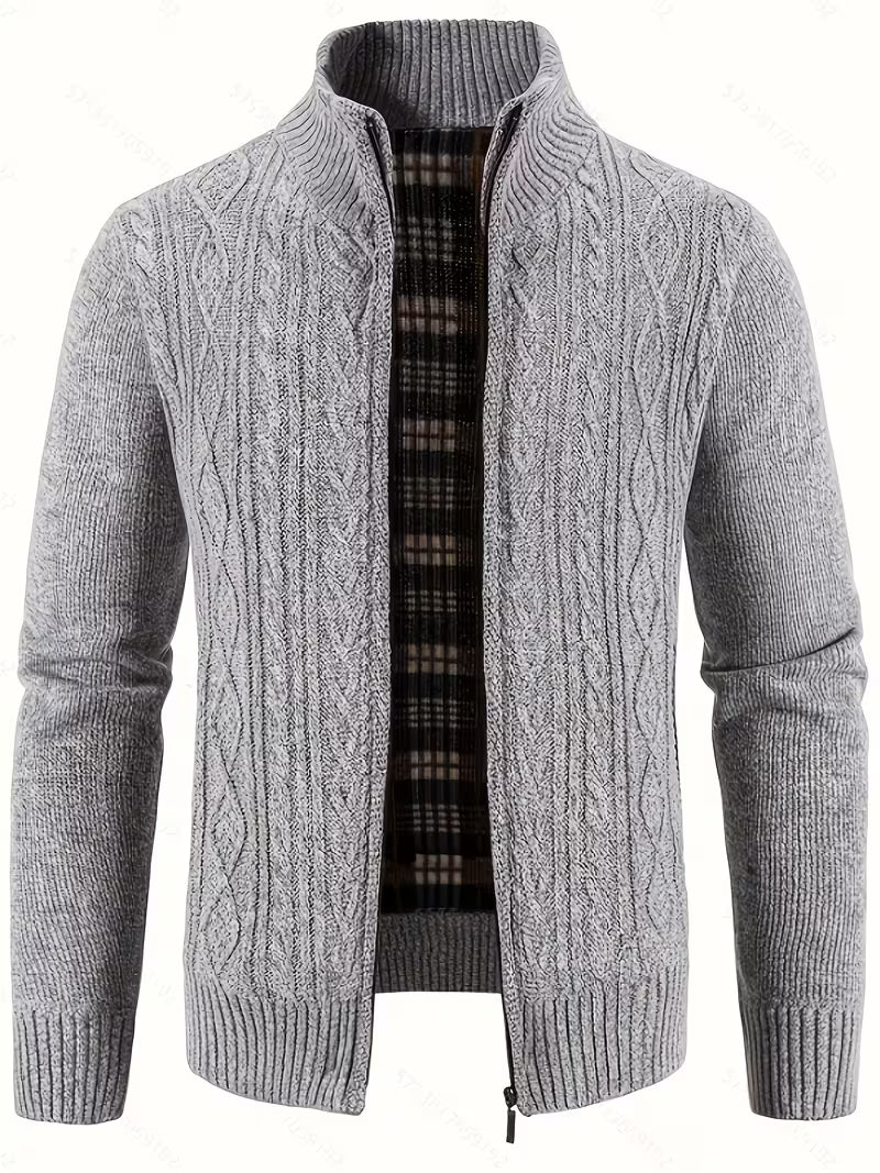 Arlo | Cable Knit Sweater Vest Charcoal Zip Up