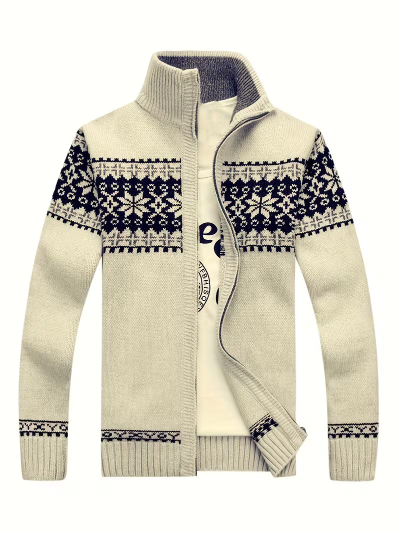 Voss | Icelandic Knit Cardigan Vest Dark Green White Fair Isle