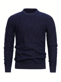Tate | Cable Knit Sweater Navy Crew Neck