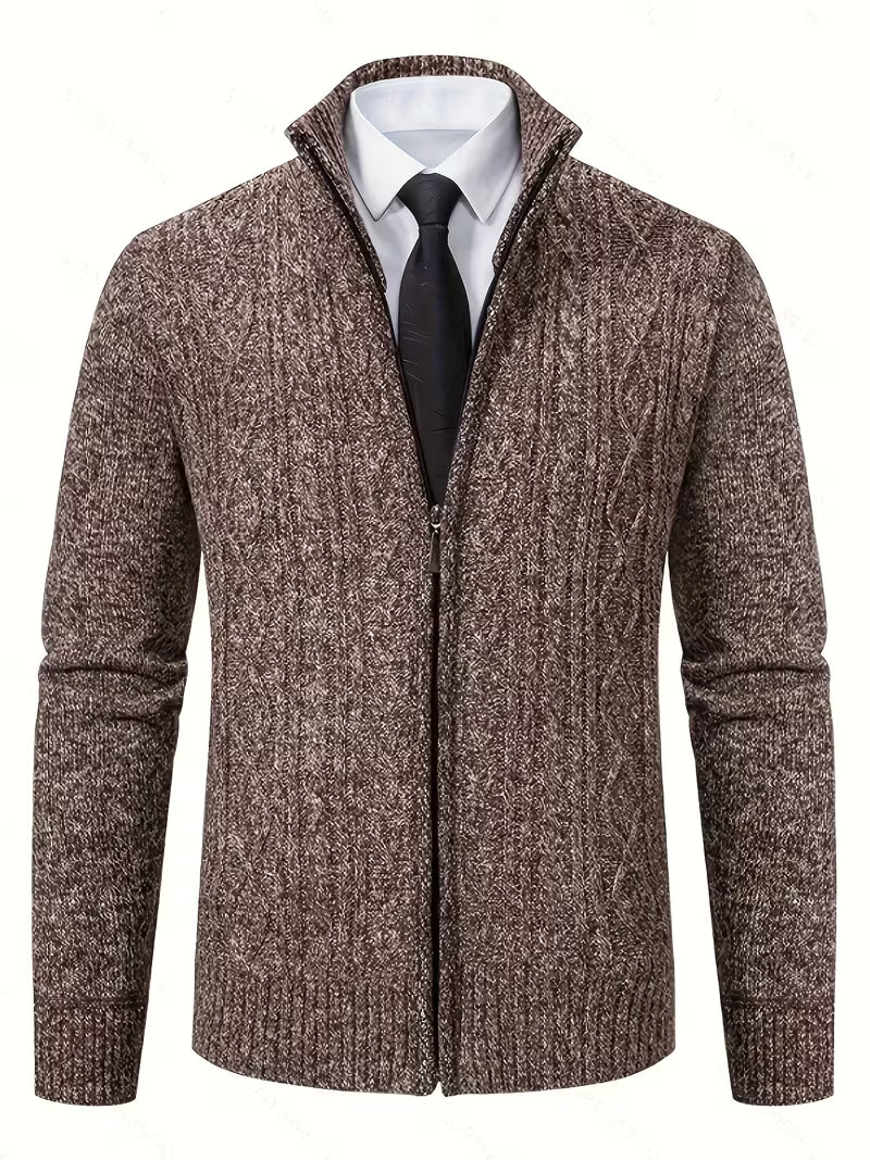 Arlo | Cable Knit Sweater Vest Charcoal Zip Up