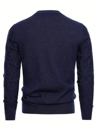 Tate | Cable Knit Sweater Navy Crew Neck