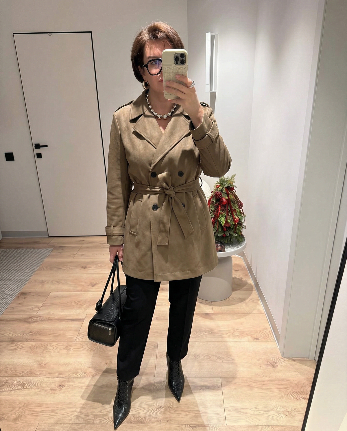 Vera | Belted Trench Coat Beige Double Breasted Long