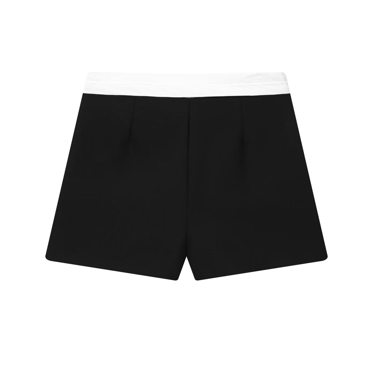 Aria | Wrap Shorts Black White Colorblock High Waisted