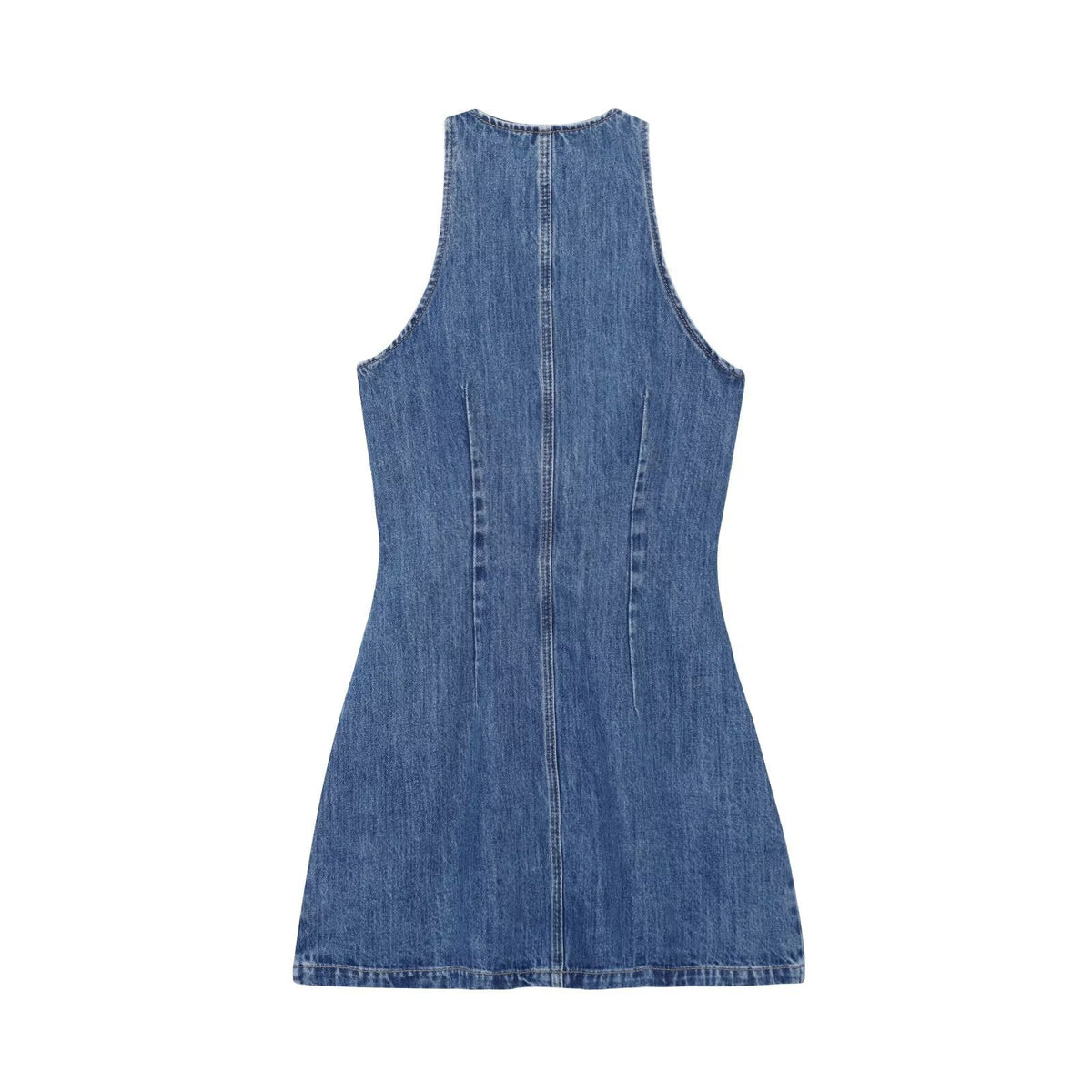 Alma | Denim Dress Blue Button Front Midi