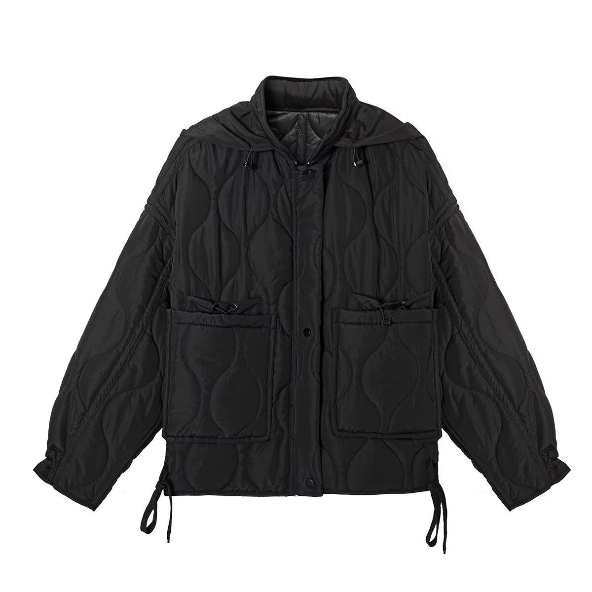 Vera | Quilted Puffer Jacket Green Cropped With Pockets