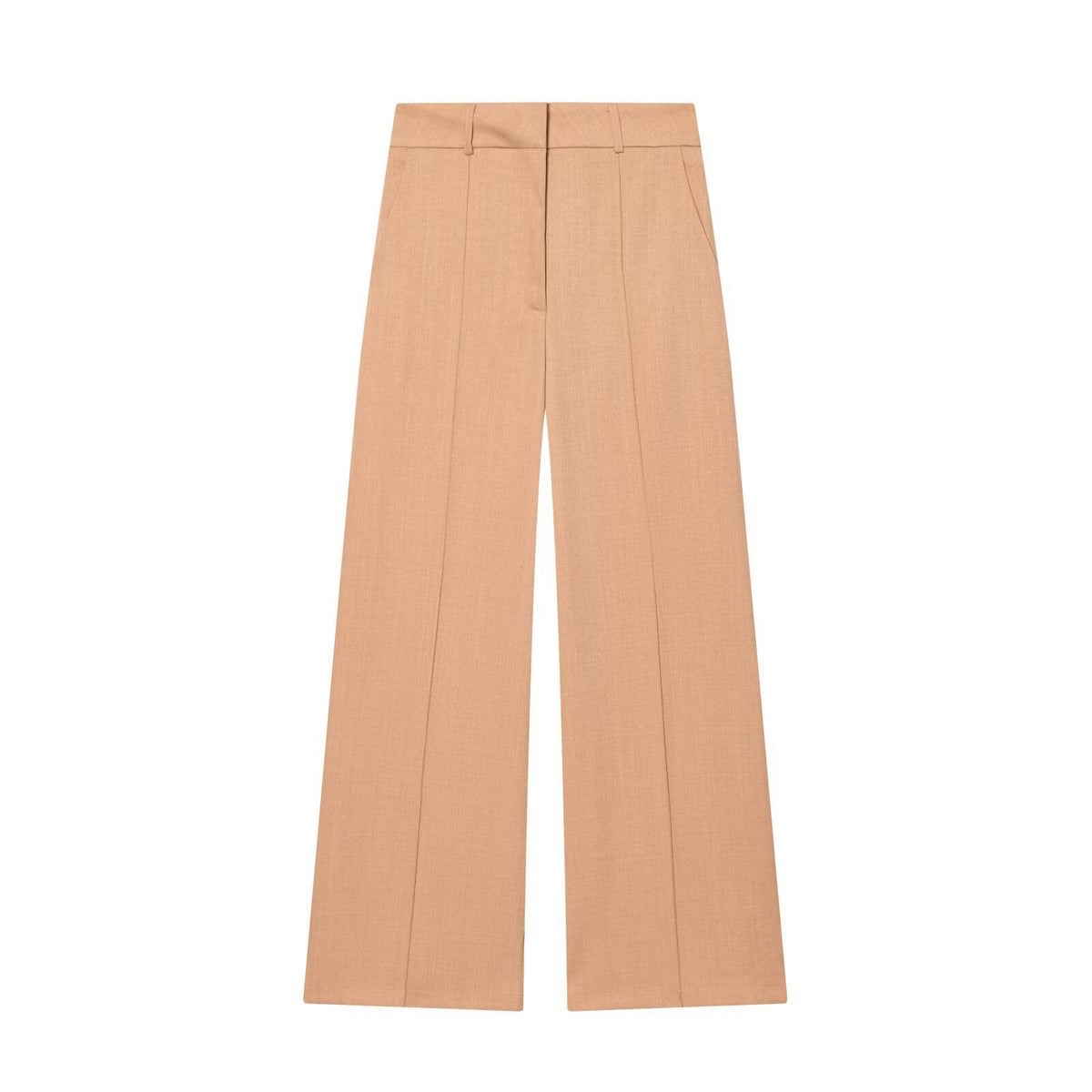 Maren | Wide Leg Pants Brown Tailored Pleated