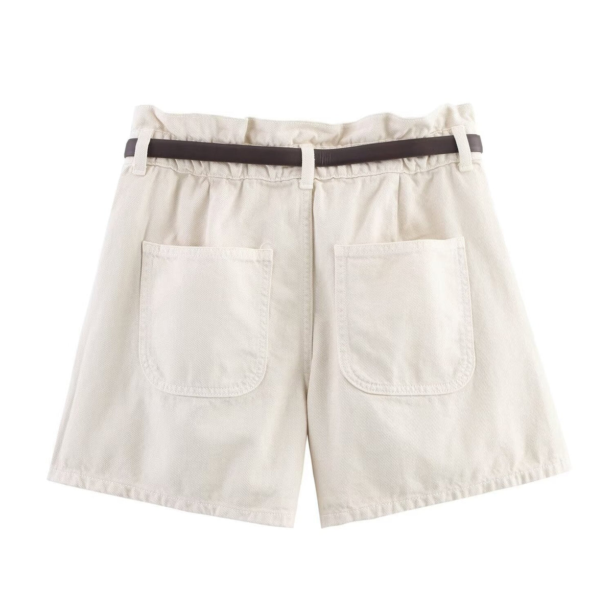 Vera | Tailored Cream Bermuda Shorts Belted