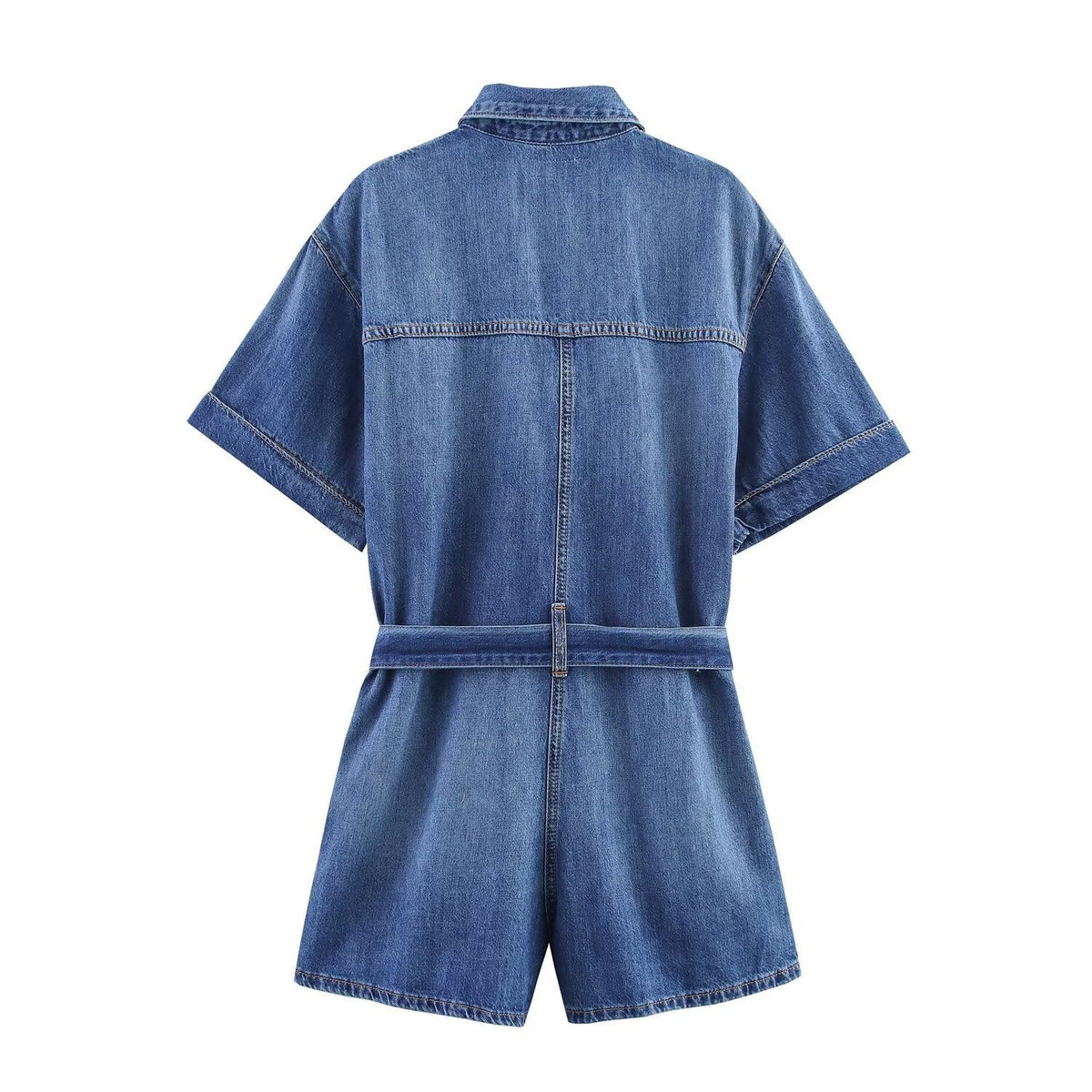 Liv | Denim Shirt Dress Light Blue Belted Short Sleeve