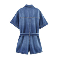 Liv | Denim Shirt Dress Light Blue Belted Short Sleeve