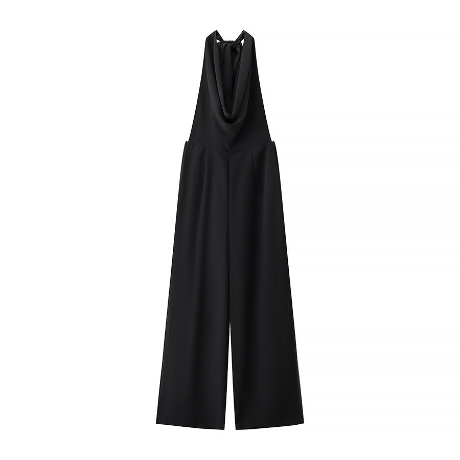 Aria | Halter Jumpsuit Blue Wide Leg Formal