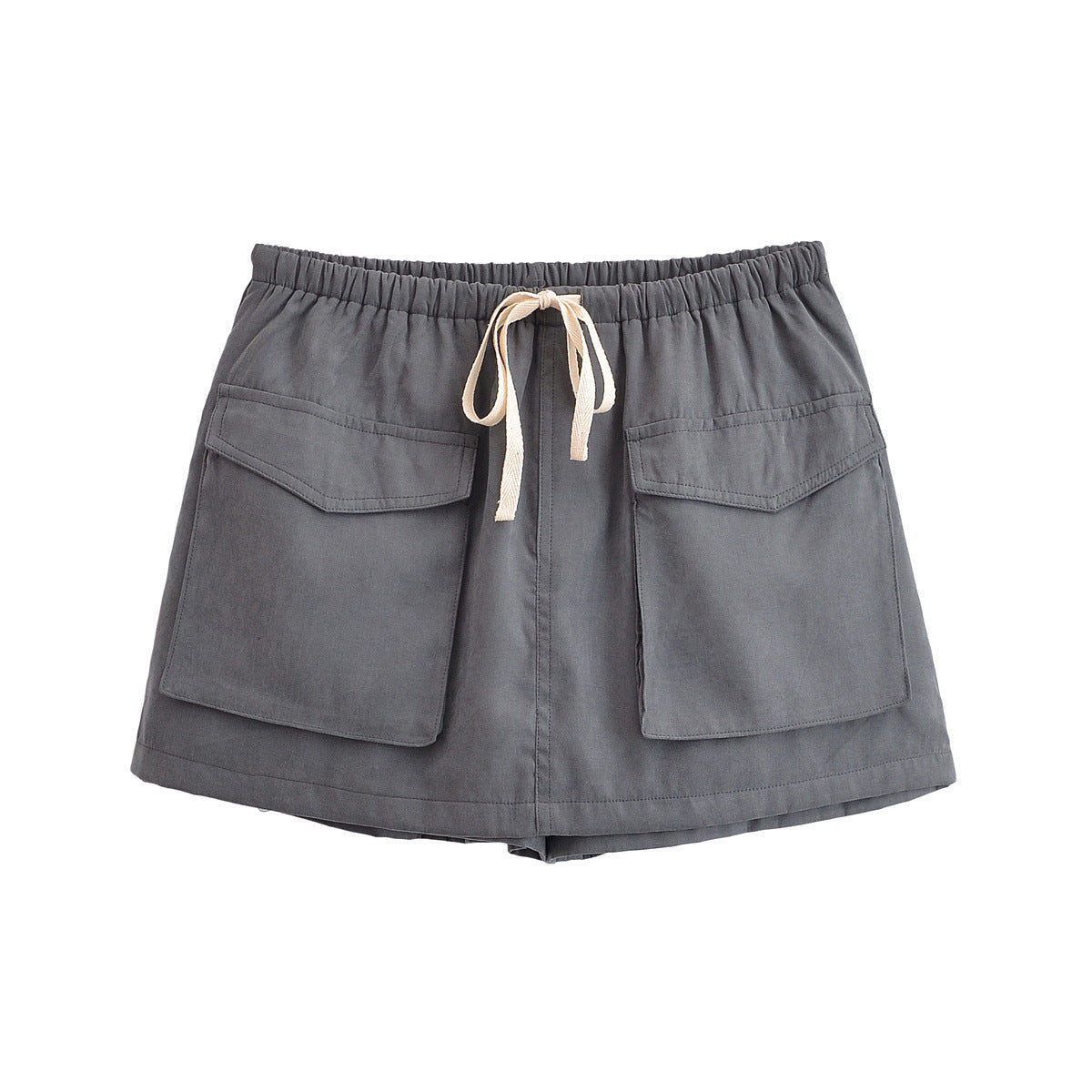 Vera | Cargo Shorts Gray Drawstring Pockets