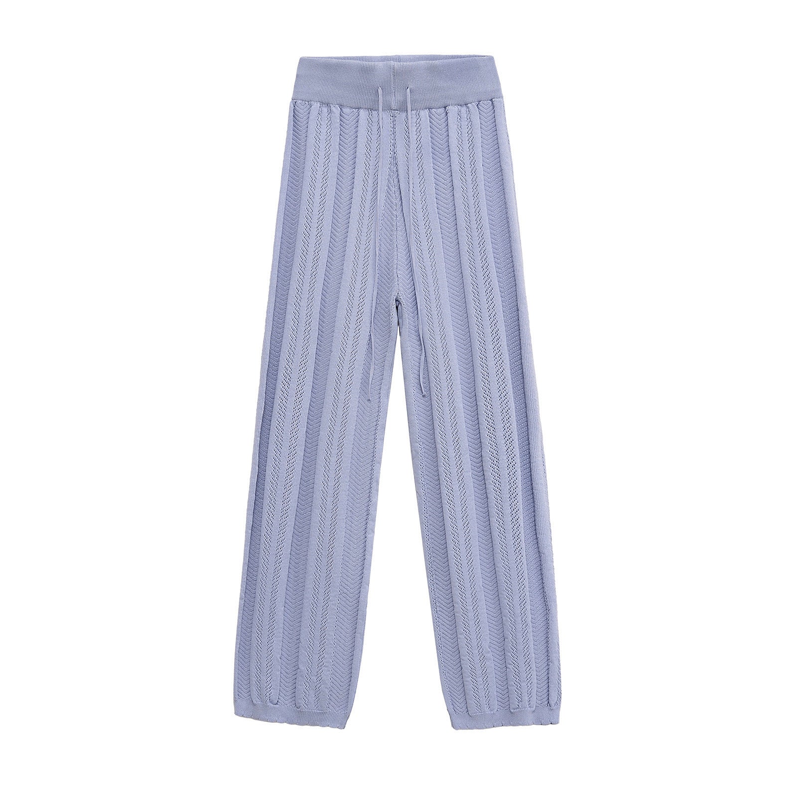 Iris | Casual Cable Knit Wide Leg Pants Periwinkle